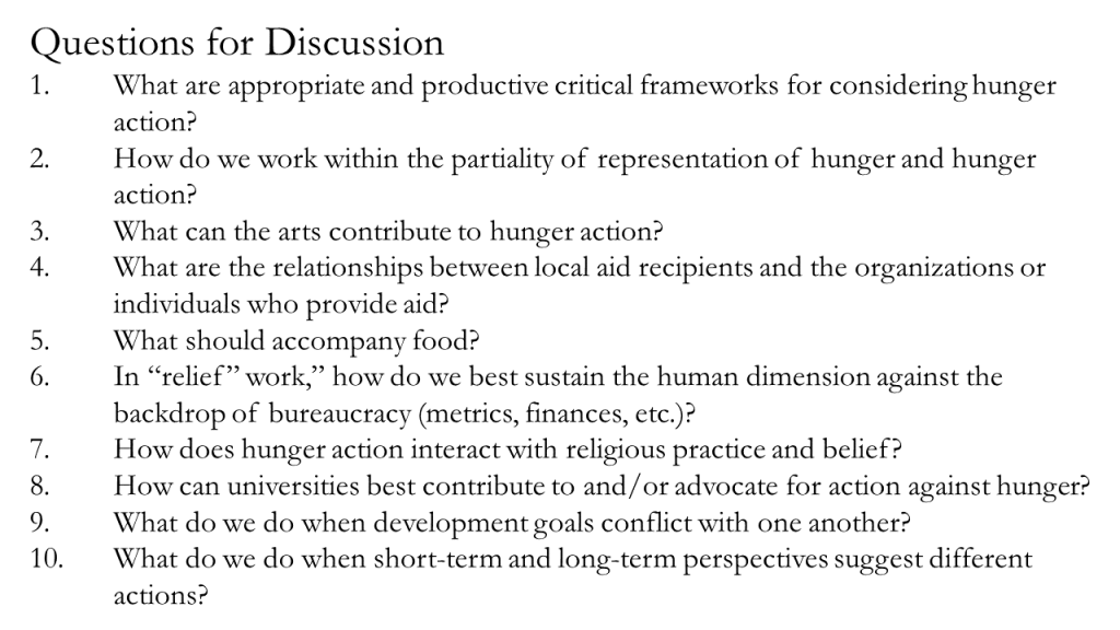 A list of "Questions for Discussion"